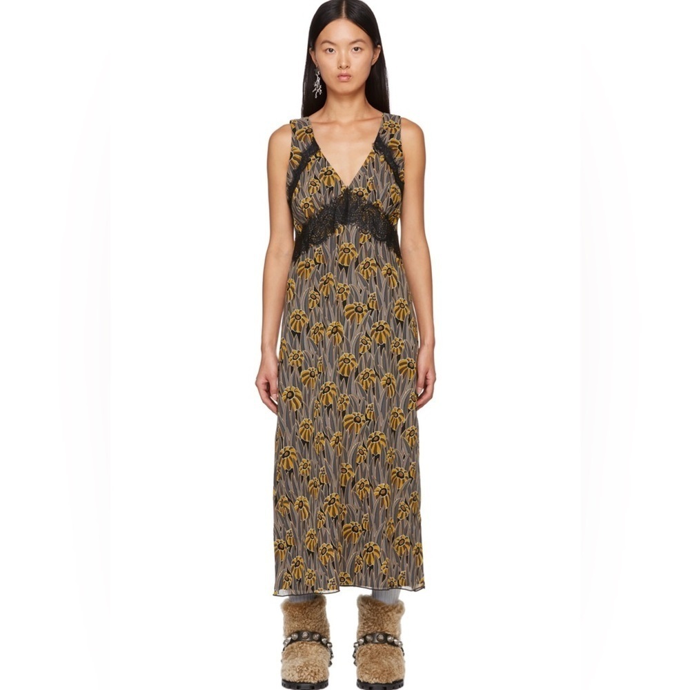 Anna Sui Multicolor Penny Lane Sleeveless MIDI Dress Size Small NWT
